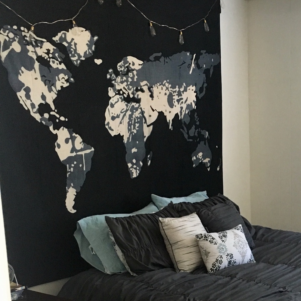 Abstract World Map Hanging Tapestry